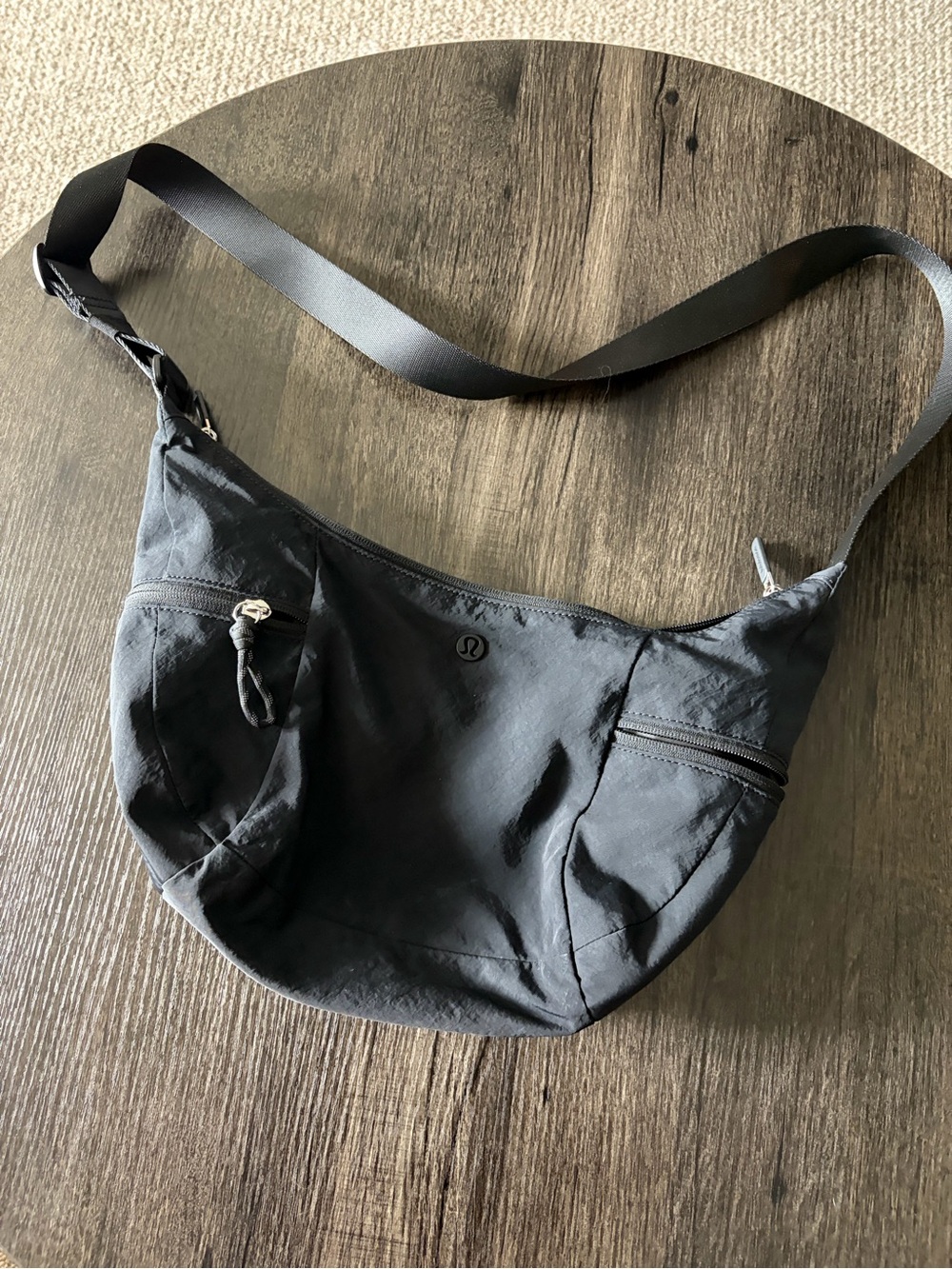 lululemon athletica Black Nylon Waist / Crossbody Bag